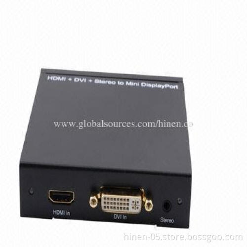 HDMI DVI Stereo to Mini DisplayPort Converter, Supports HDMI Resolution of Max. up to 1,920 x 1,080p